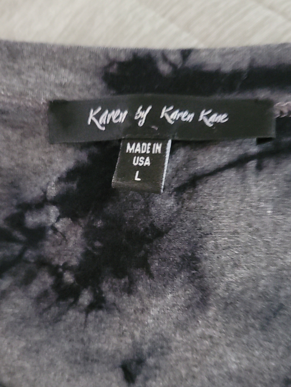 Karen by Karen Kane Black Tie-Dye Dress/long Tunic